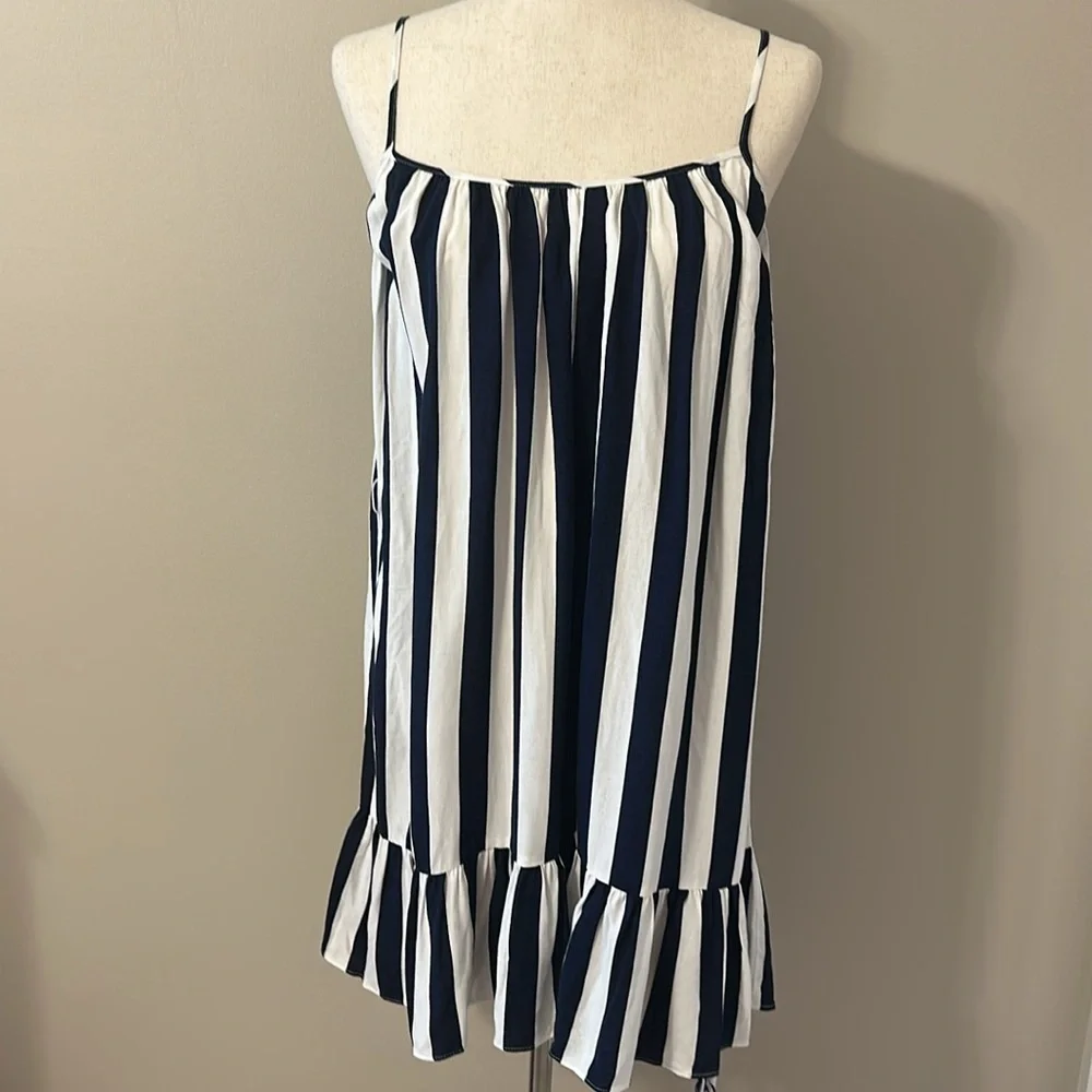 Gianni Bini Women’s Navy & White Striped Sundress Dress Rope Belt Size XS NWT - Picture 4 of 11